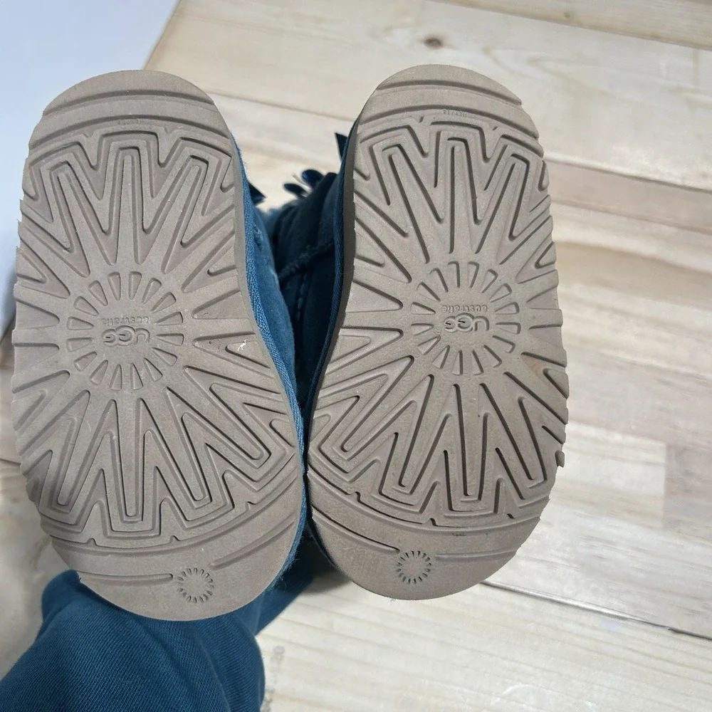 UGG Australia Toddler Bailey Bow II Boot ‎ Sz 7 Ribbon Blue Winter, F27113E